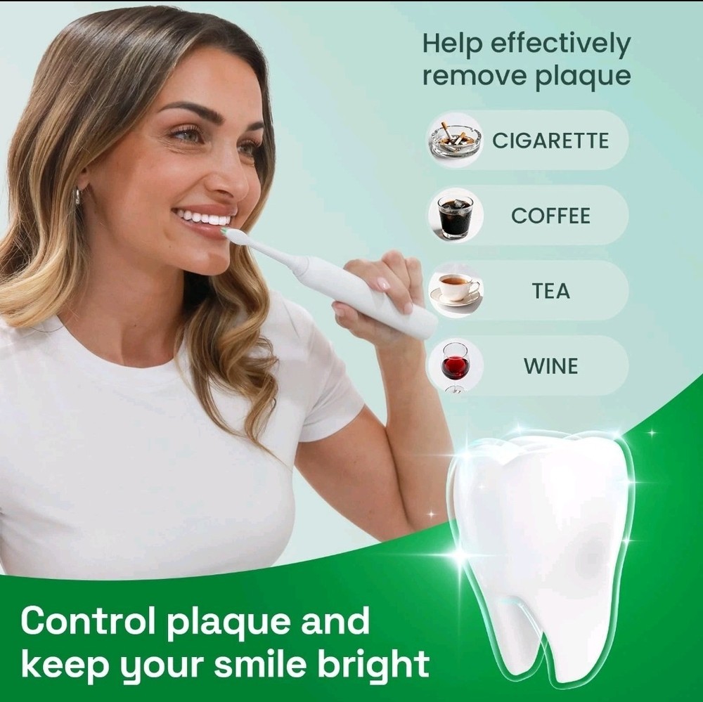 Brushmo Plaque Control Replacement Toothbrush 8 Count (Pack of 1), White