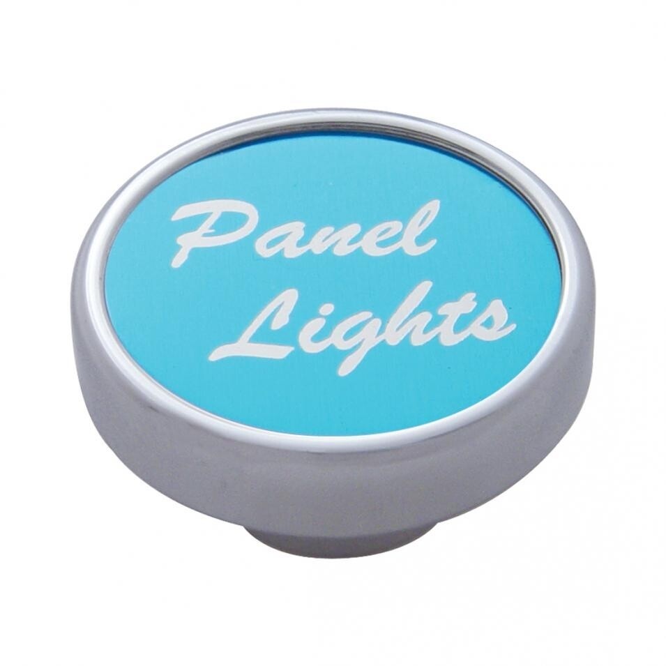 "Panel Lights" Dash Knob - Blue Aluminum Sticker