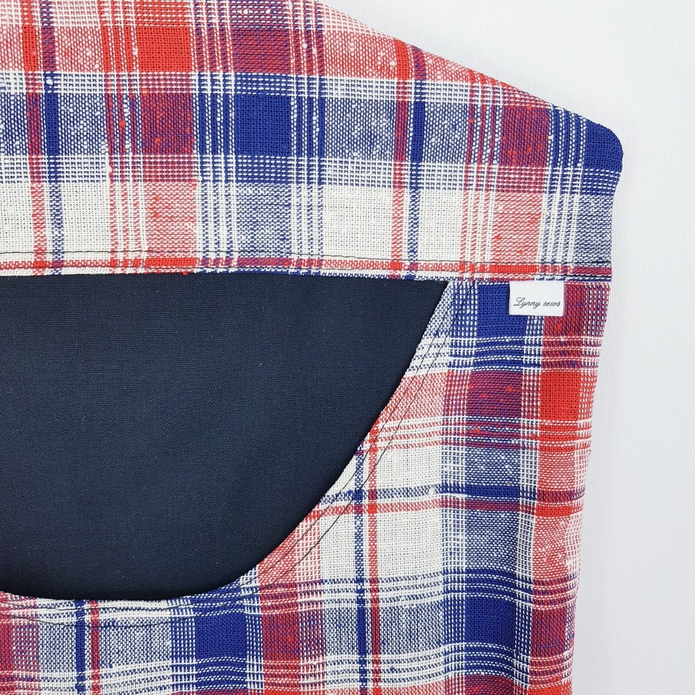 Peg Bag Handmade Blue Red White Checked Pattern Lined Laundry Clothes Peg Holder