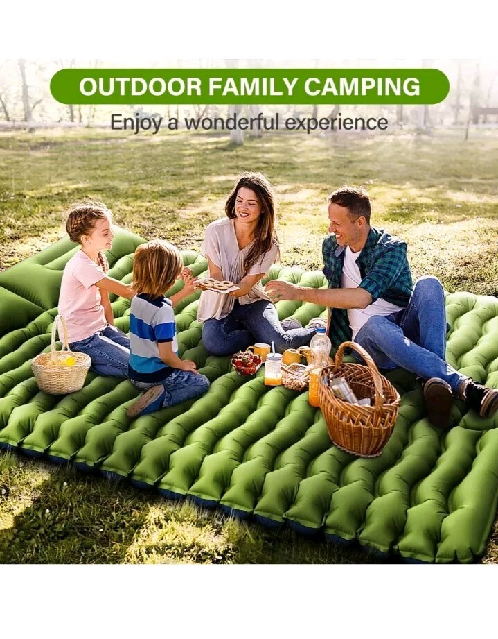 Double Sleeping Pad - Self Inflating 4" Thick for 2 Person