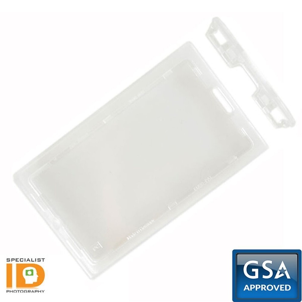 Clear Vertical Locking Rigid Badge Holder (Key Sold Separately) by Specialist ID