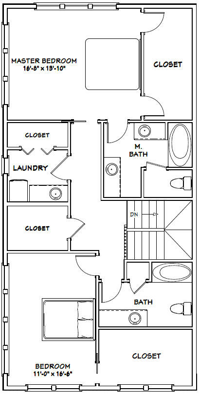 44x48 House with 1-RV Garage - PDF FloorPlan - 2,185 sqft - Model 2F