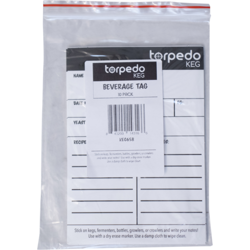 Torpedo Keg Beverage Tags (Pack of 10)