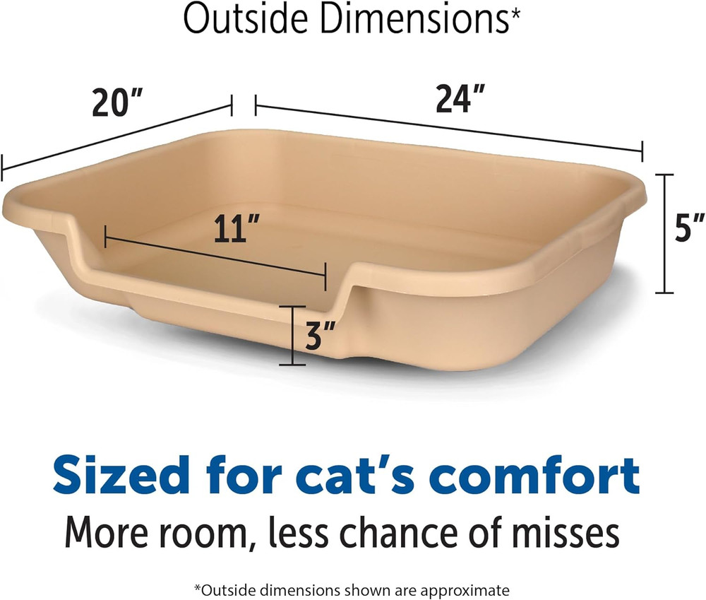 Kittygohere Senior Cat Litter Box 2 Pack - Low Entry for Comfort