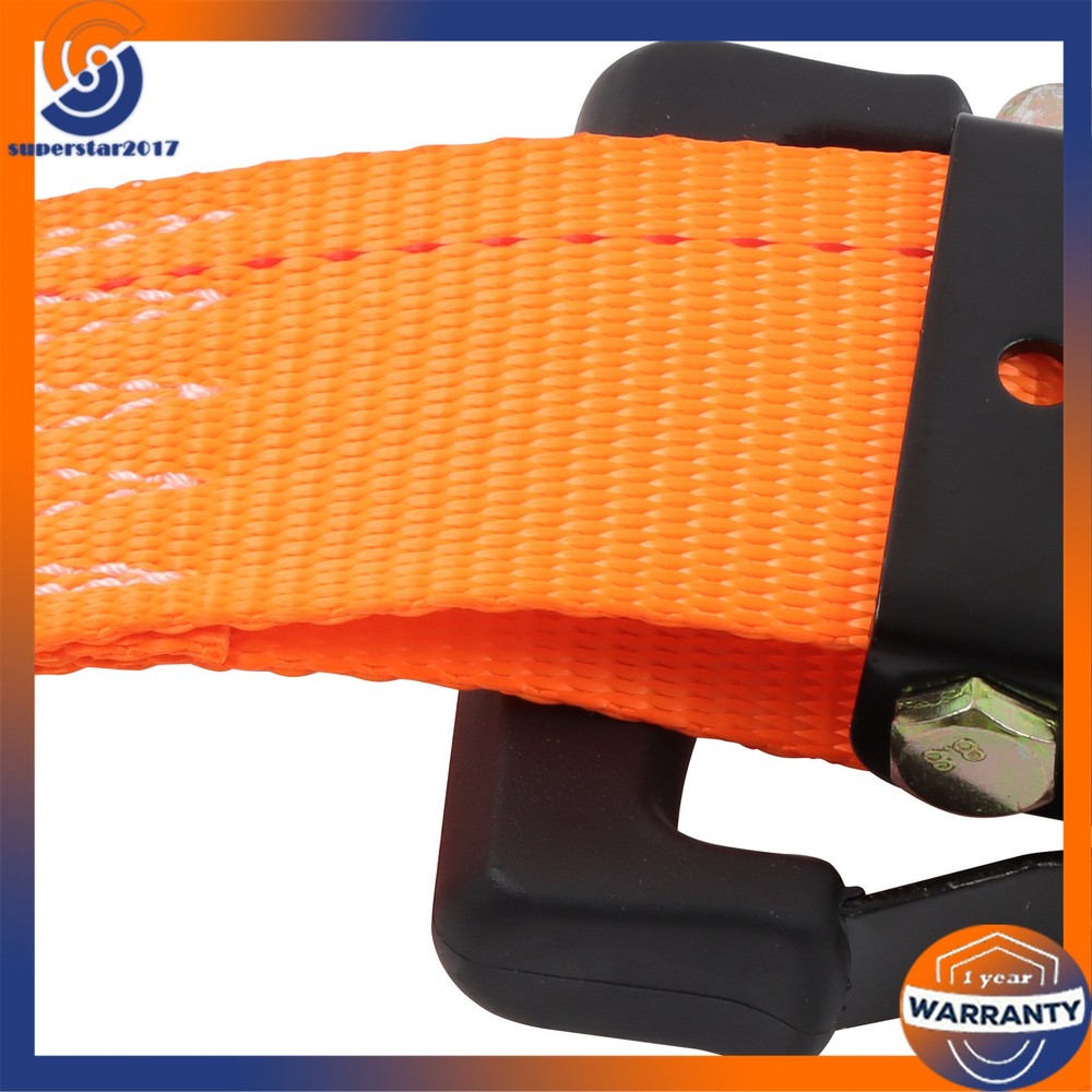 Orange Wheel Chock And 8ft Ratchet Strap Kit For E Track System Polyester