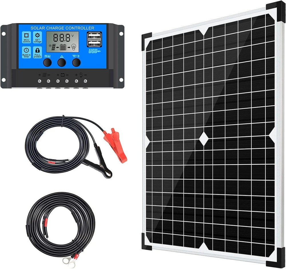 Lightweight 20W Solar Charger Kit with Protective Controller for Versatile Use