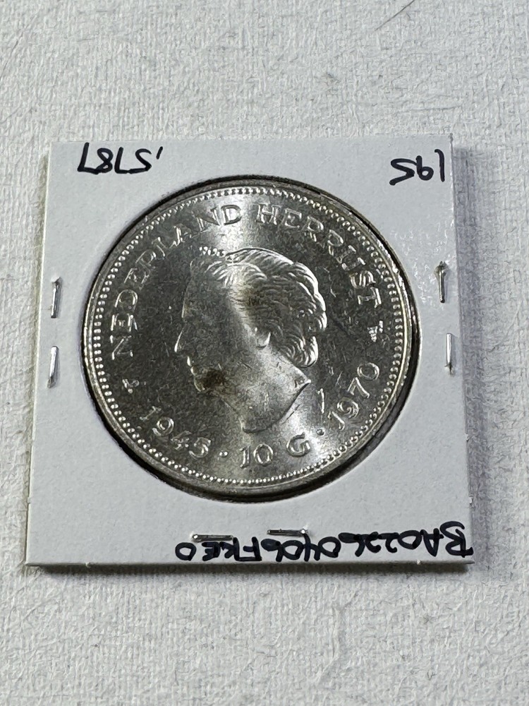 1970 Netherlands 10 Gulden Silver Coin Liberation Commemorative