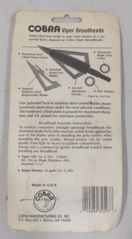 Cobra Viper Broadheads 100 Gr 6 pack