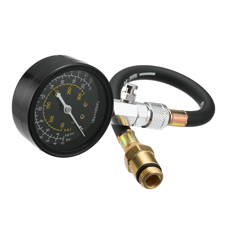 Engine Compression Tester Testing Gauge Gage Check Test Tool Kit with Hose 20bar