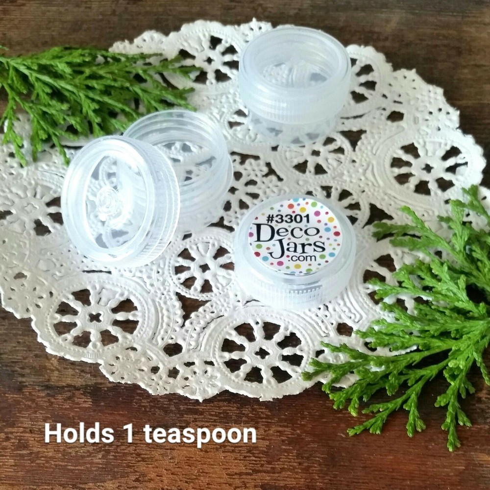 Sample JARS  50 Mini Container 1 tsp size 3301 Reusable  !!!  Decojars