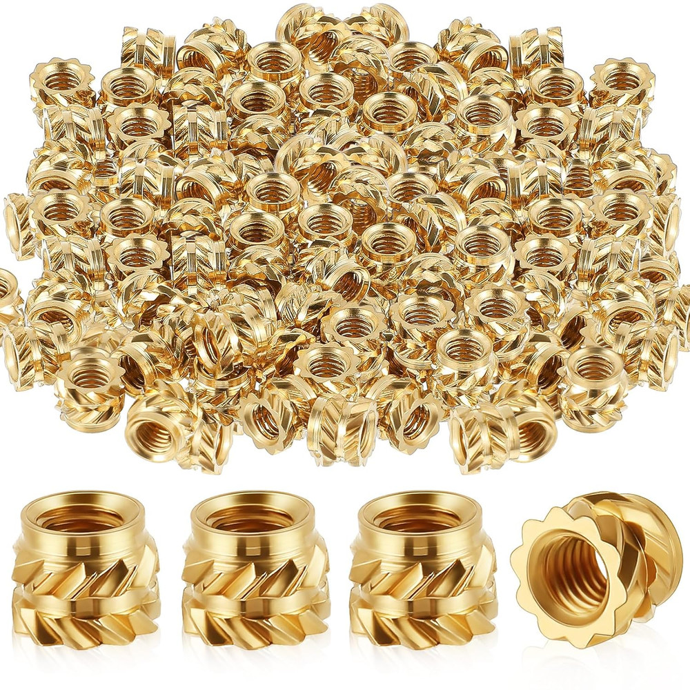 300 Pcs M3 Brass Heat Inserts Threaded Knurled Nuts for 3D Printing Plastic