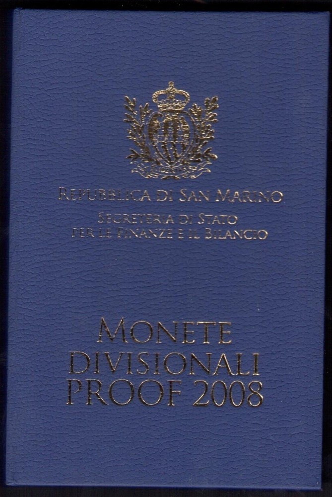 2008 San Marino, Divisional, 8 Values, Proof - Mirror Background