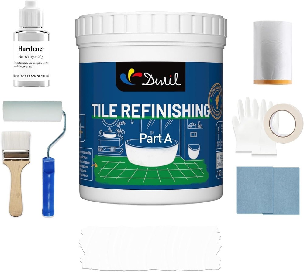 Water-Based Bathtub Paint and Tile Refinishing Kit - Odorless, Easy Application