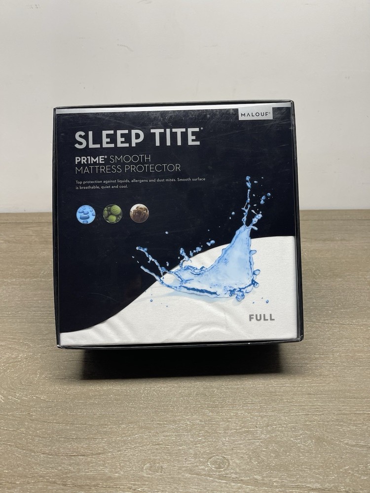 MALOUF Sleep-Tite Five 5ided Smooth Mattress Protector FULL  100% Water-Proof
