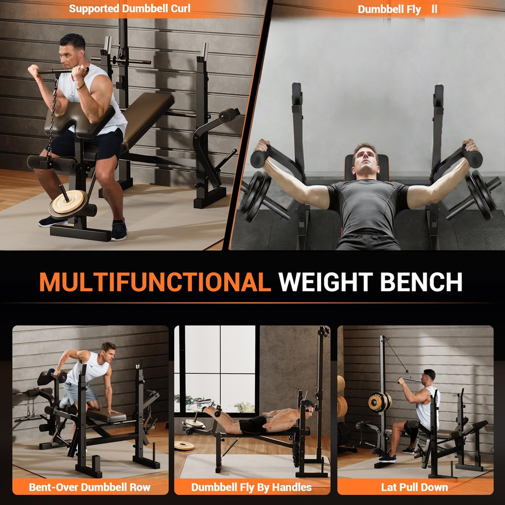 Versatile All in One Adjustable Foldable Workout Bench for Home Gym