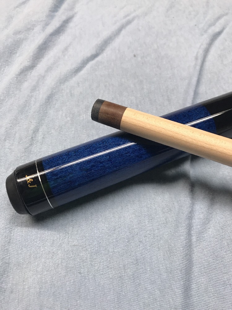 J&J Blue Stained Wrapless Dedicated Break Cue Stick