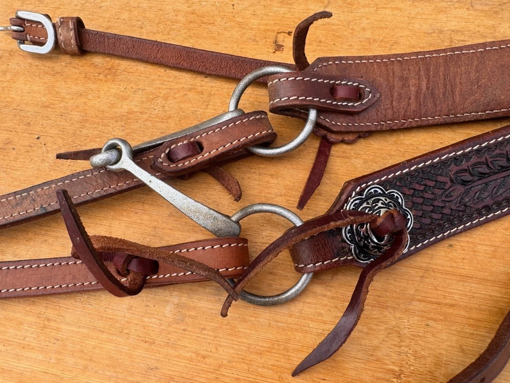 Ranch Pony Western Bridle w Fishback Never Rust Snaffle Bit & Split Reins