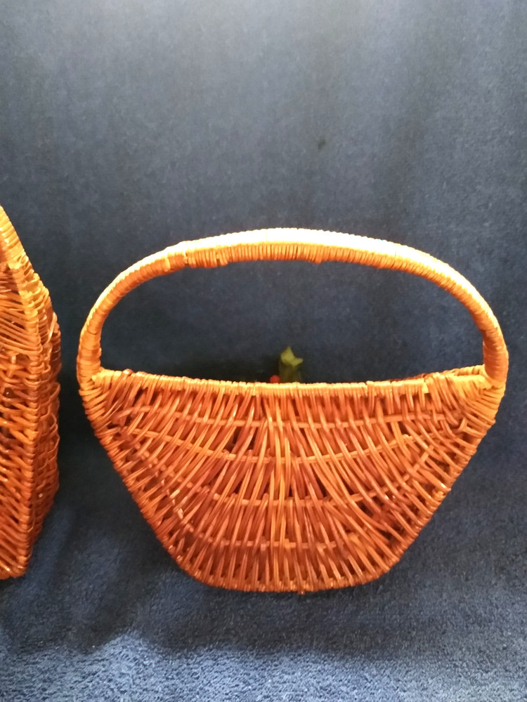 Set of 2 Woven Wicker Wall Baskets