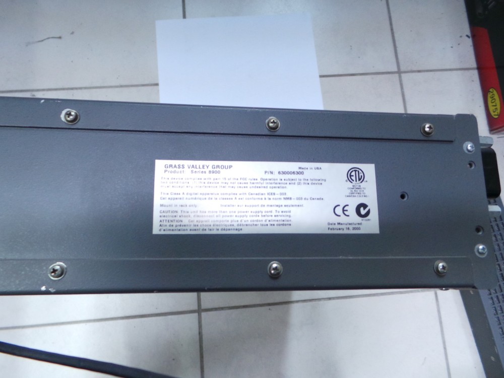 Grass Valley 8900 Series 2RU Frame