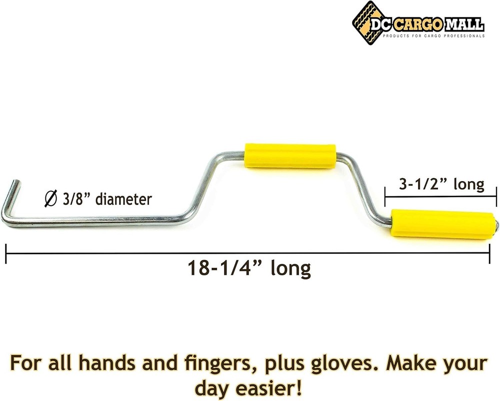 Winch Strap Winder Hand Roller for Flatbed Trailer 18" Quick Roll Up Bar Tool