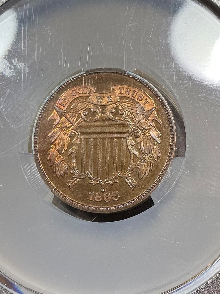 1868 TWO CENT PIECE PROOF CACG PR66RB STUNNING PROOF