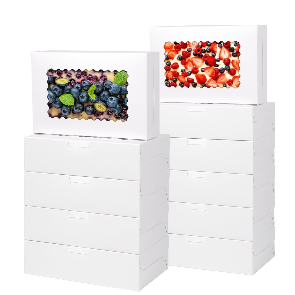 36 pcs Cookie Boxes9x6x2.5 Inch Large Bakery Boxes with Window for Pies Choco...