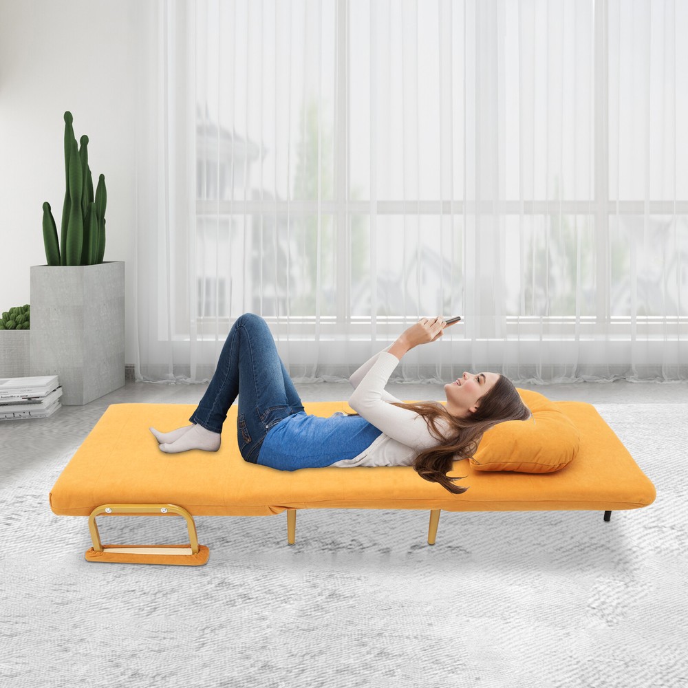 Folding 3 IN 1 Convertible Sofa Bed with Pillow & 5-Position Adjustable Backrest