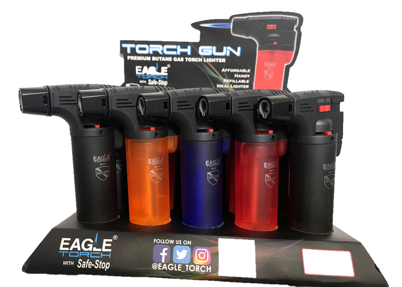 15 Pack Eagle Butane Jet Torch Gun Lighter Windproof Adjustable Flame Refillable