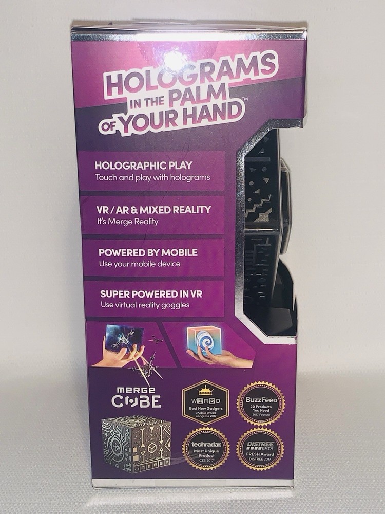 Holographic Handheld Merge Cube AR/VR Holograms Using Phone Apple/Android NIB