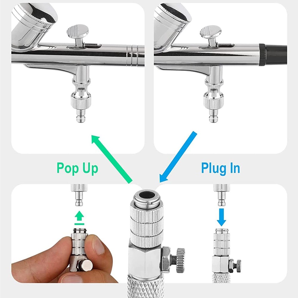 14pcs Multi-Size Airbrush Adapter Set Quick Release Disconnect Coupler Kit