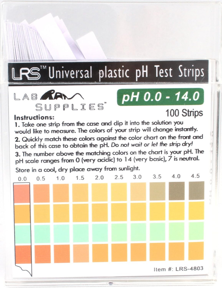 Plastic Ph Test Strips, Universal Application (Ph 0.0-14.0, 0.5 Ph Intervals), 1