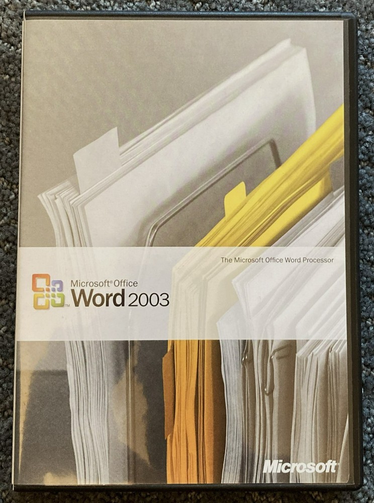 Microsoft Office Word 2003, Installation CD, Product Key & Case