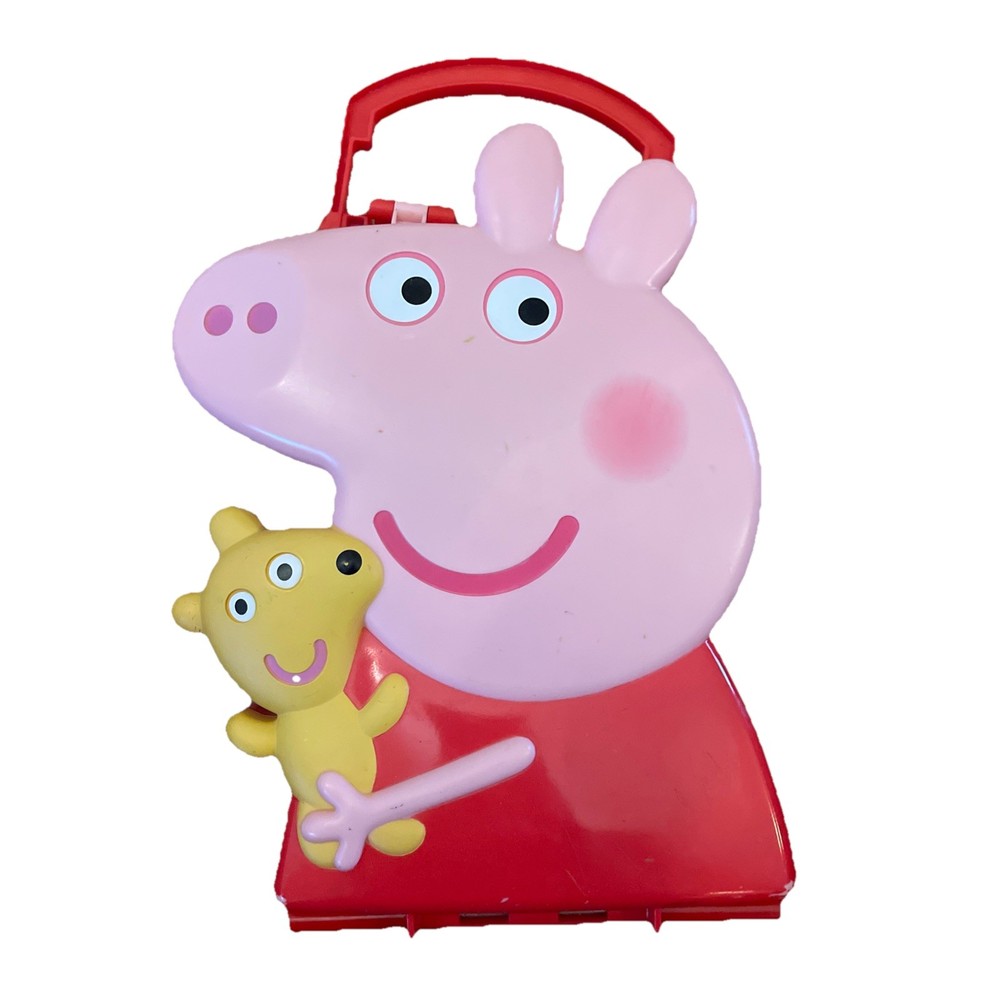 Peppa Pig Plastic Carrying Case with Handle WITH Figures