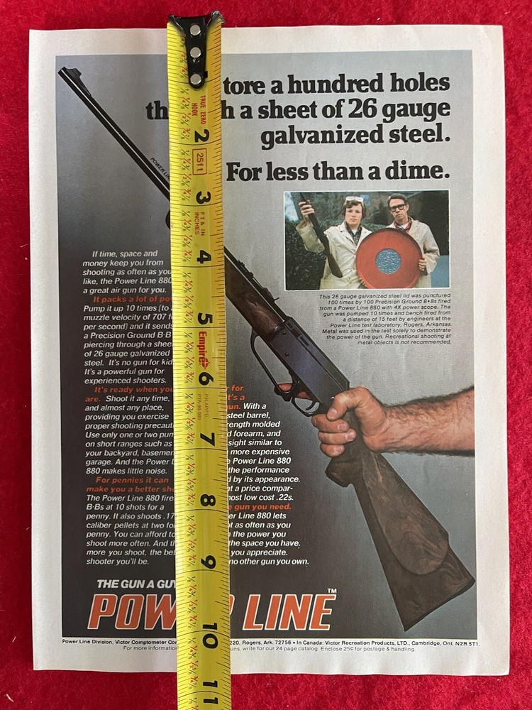Vintage 1977 Powerline 880 Print Ad