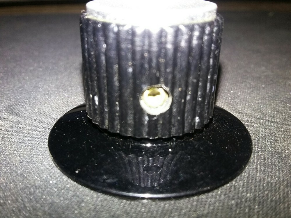 Vintage electronic control knobs 1/4” shaft Two Tone Plastic/Alum. Top