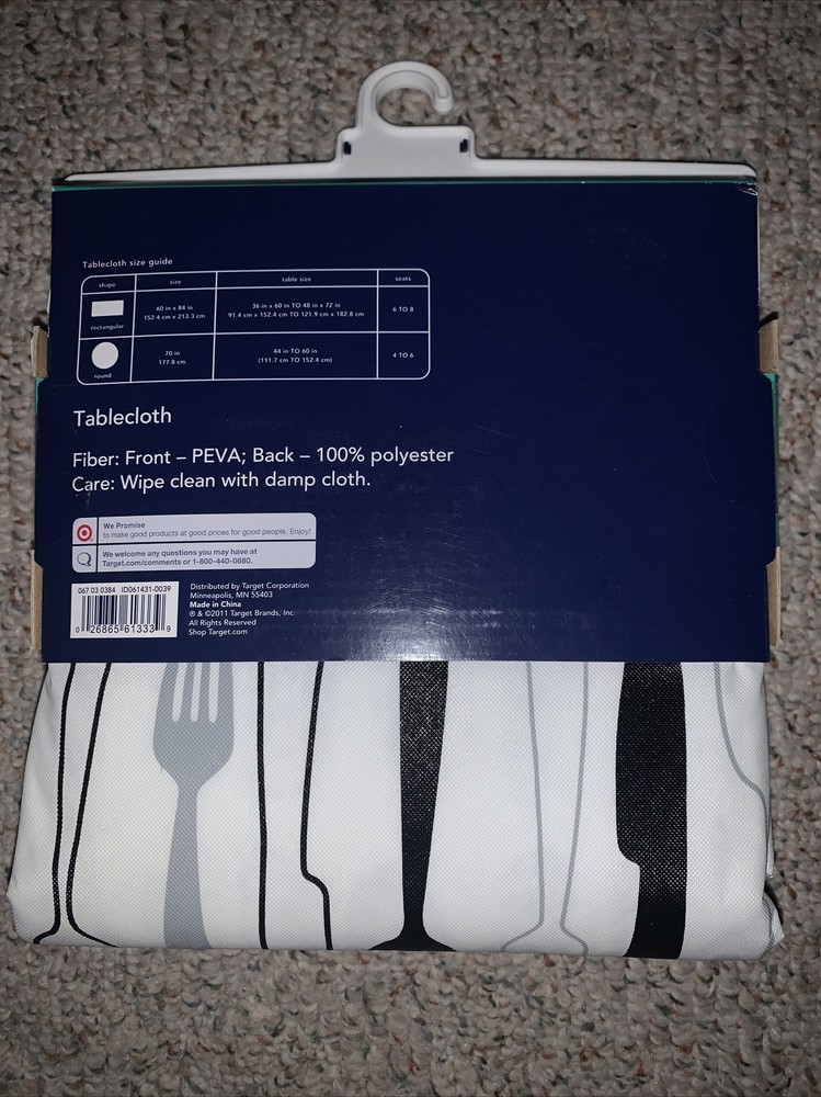 RESTYLE ROOM ESSENTIALS 60” x 84” EASY CLEAN PEVA TABLECLOTH