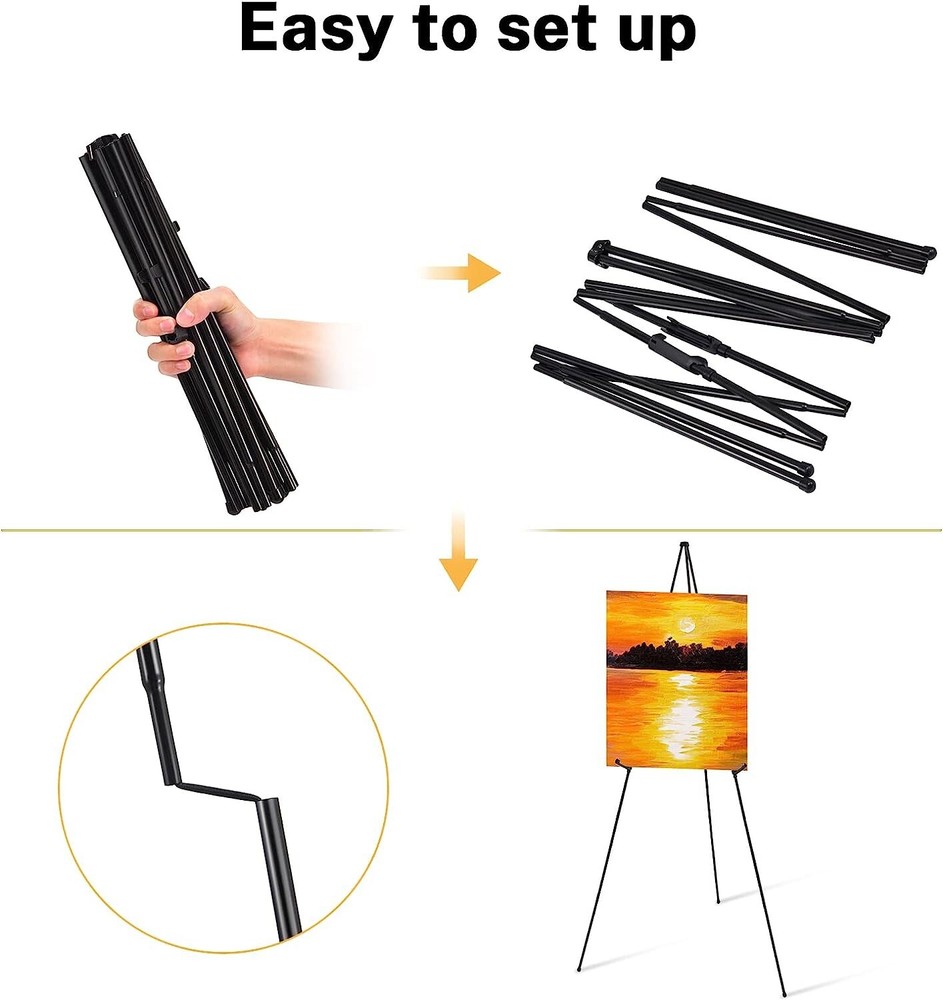 Set Of 2 (Two) Magicfly Folding Display Easel Stands 63 Inch With Bags