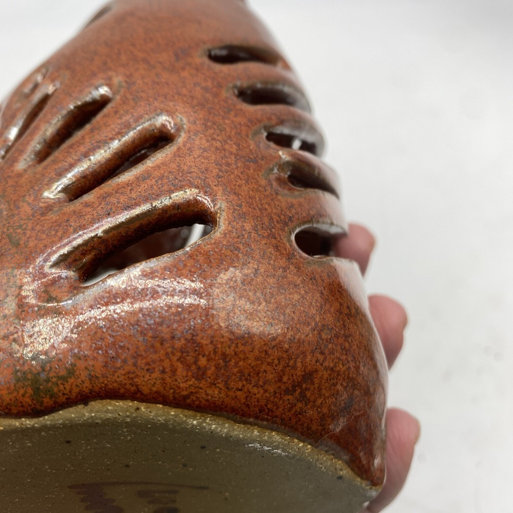 Art Pottery Owl Candle Holder