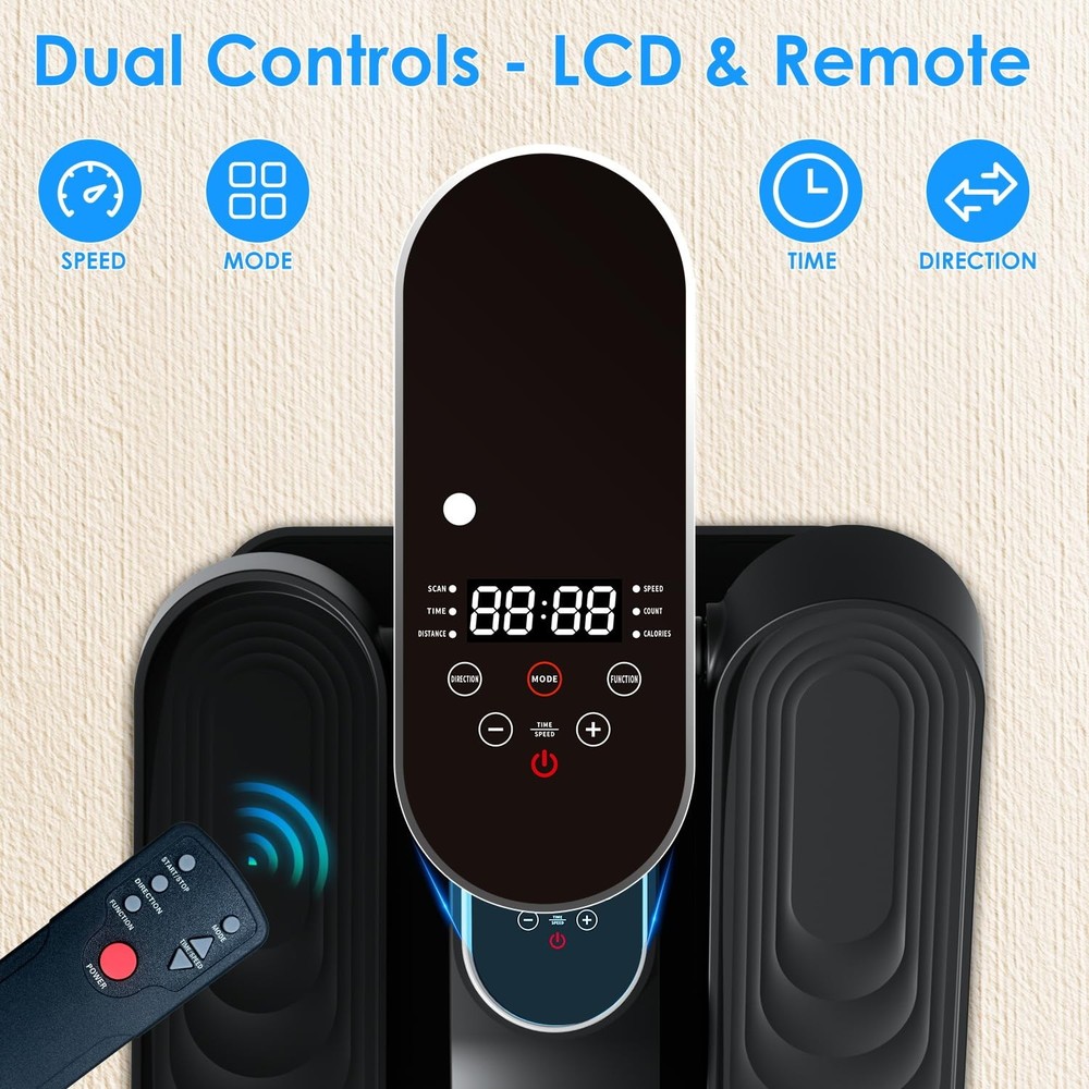 Under Desk Elliptical 15 Speeds Auto/Manual Quiet Remote LCD Display