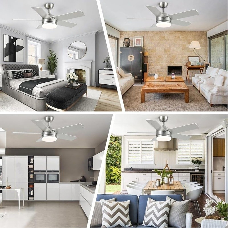 Energy Efficient Ceiling Fan LED Light 6 Speed Reversible Motor Quiet Operation