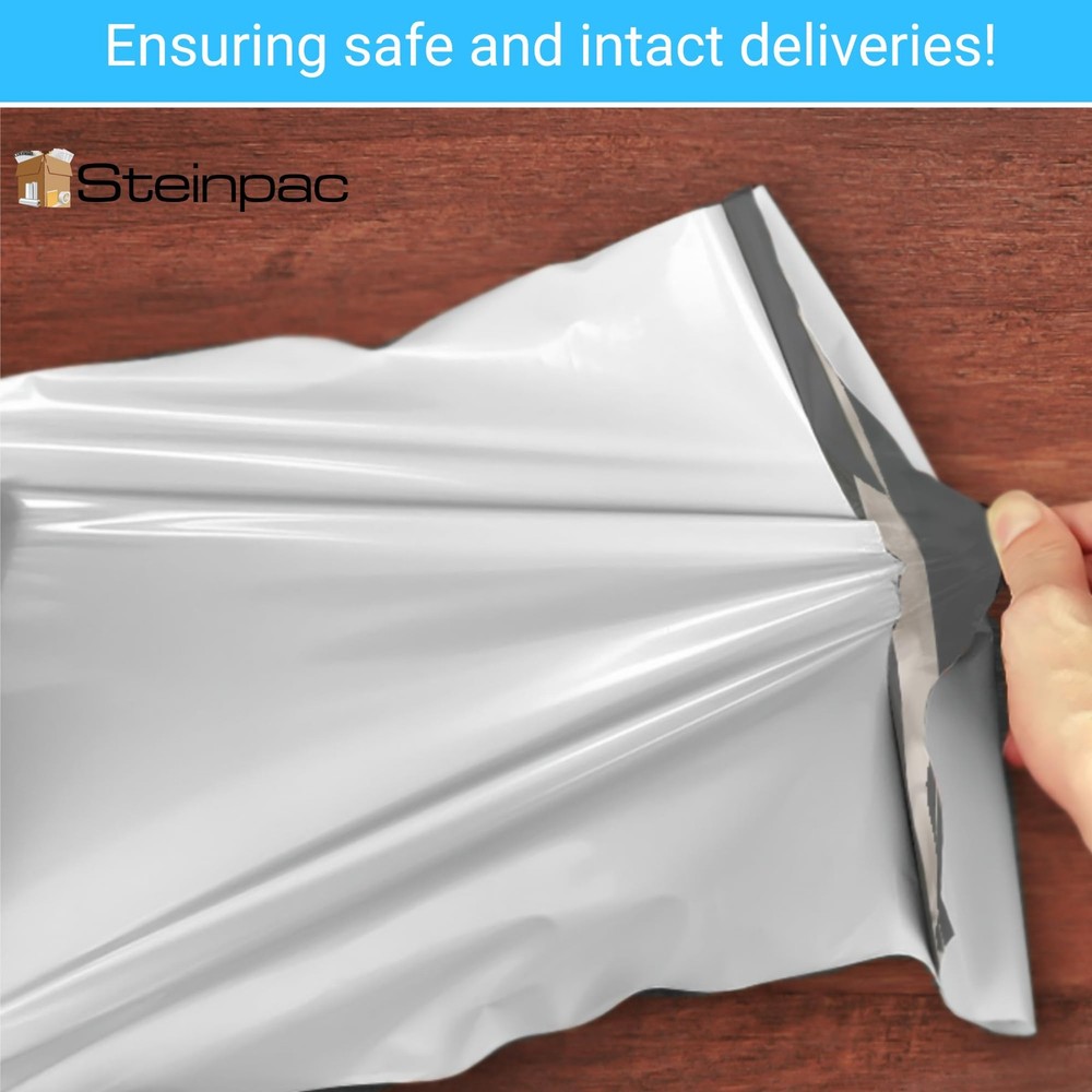 Steinpac Poly Mailers 5x7 | 100 Pack | Self-Sealing Package 5" X 7", 100