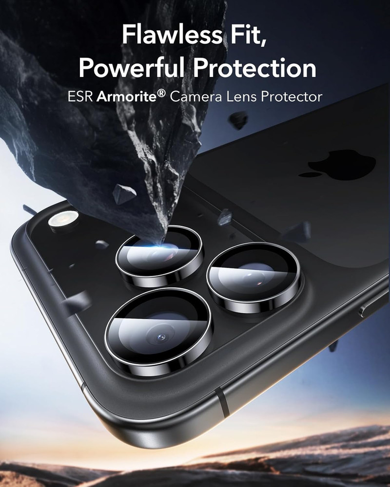 ESR Camera Lens Protector for Iphone 17 Pro Max/17 Pro 1 Pack Black