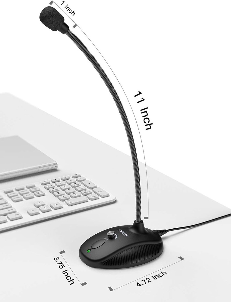 Fifine USB Computer Microphone, Plug &Play Desktop Condenser PC Laptop Mic,Mute