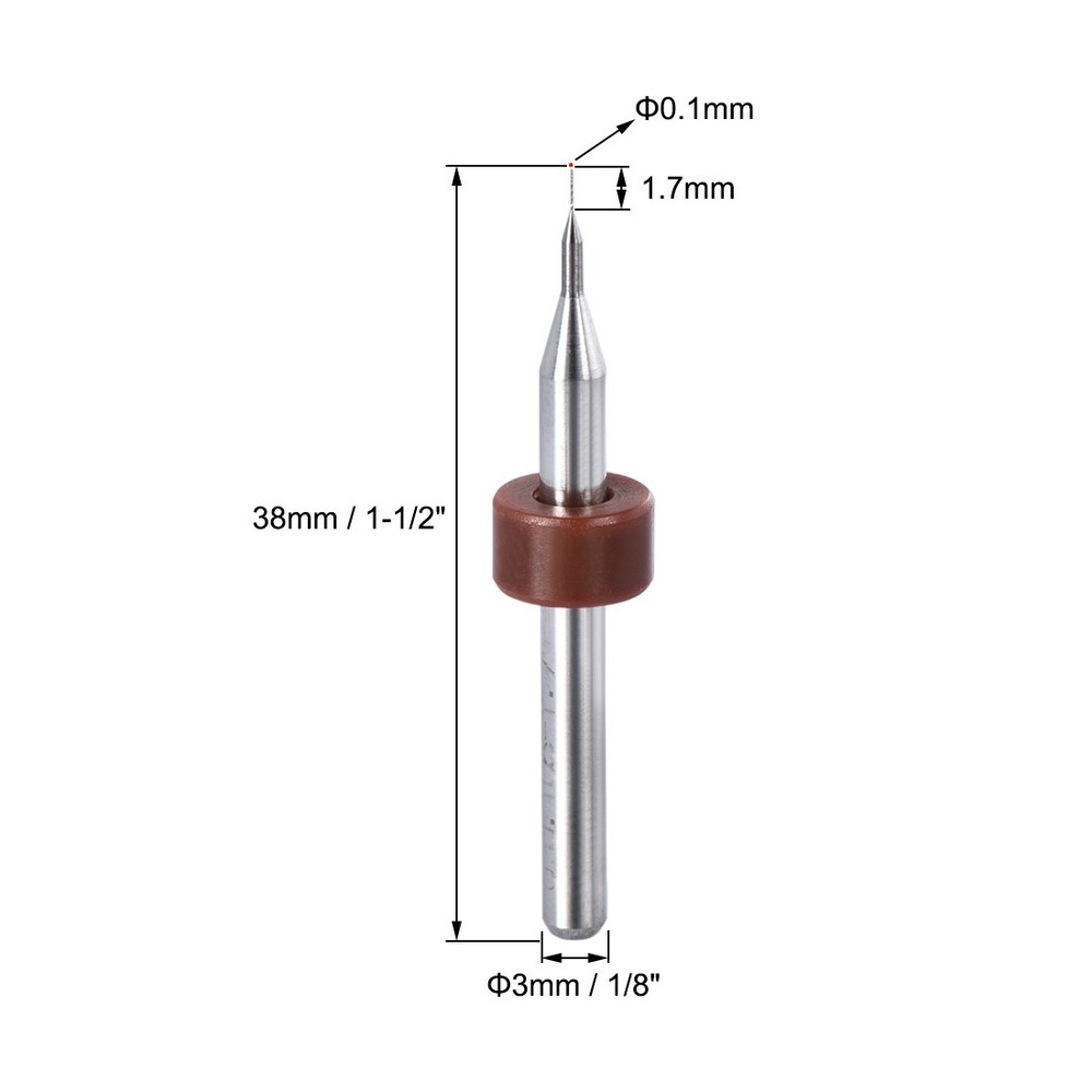 10pcs 0.1mm Carbide CNC Engraving Circuit Board Micro PCB Drill Bits