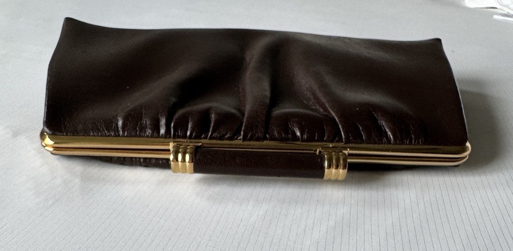 Brown Vintage Ande Clutch With Gold Clasp