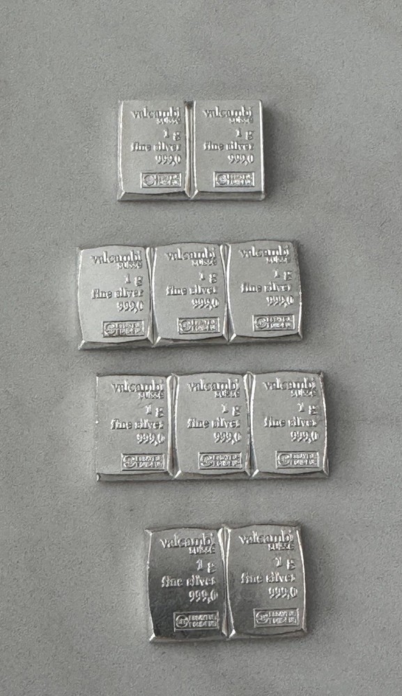 (10) Valcambi 1 gram Silver Bars .999, Connected, 426