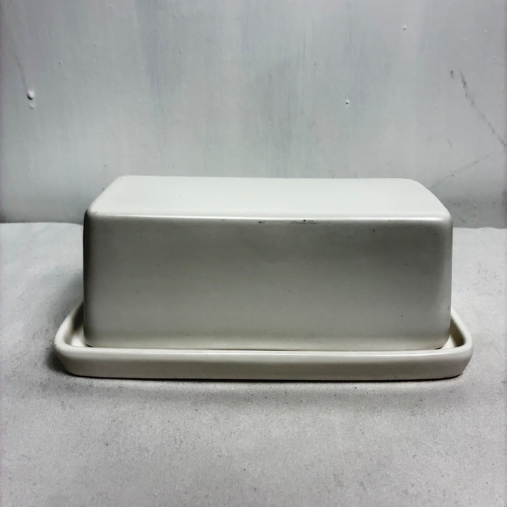 Threshold White Stoneware Butter Dish with Lid Rectangular Minimalist Modern