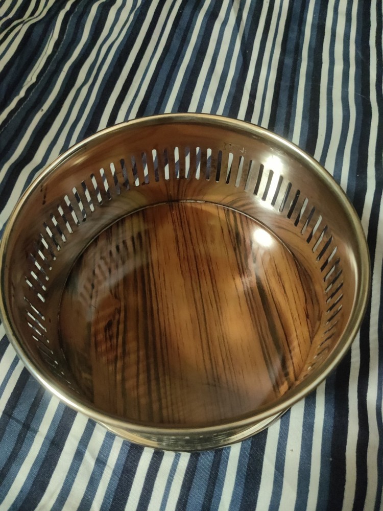 Silver-Plated Round Wine Coaster Dish with Formica Base