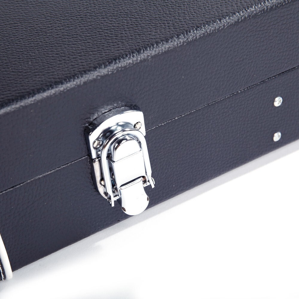 Black Hard-Shell Locking Electric Guitar Case for Strat, Tele Style Guitars