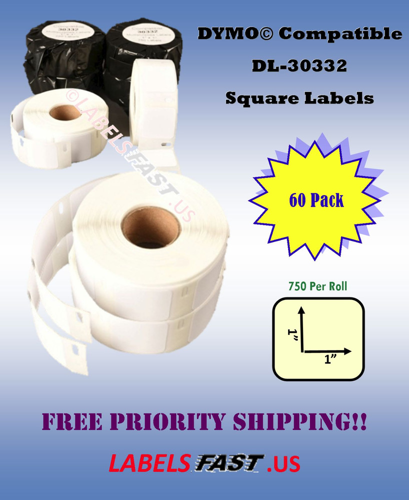 Small 60 Rolls Dymo® XL Compatible Multipurpose Return Adhesive 750 Labels 30332